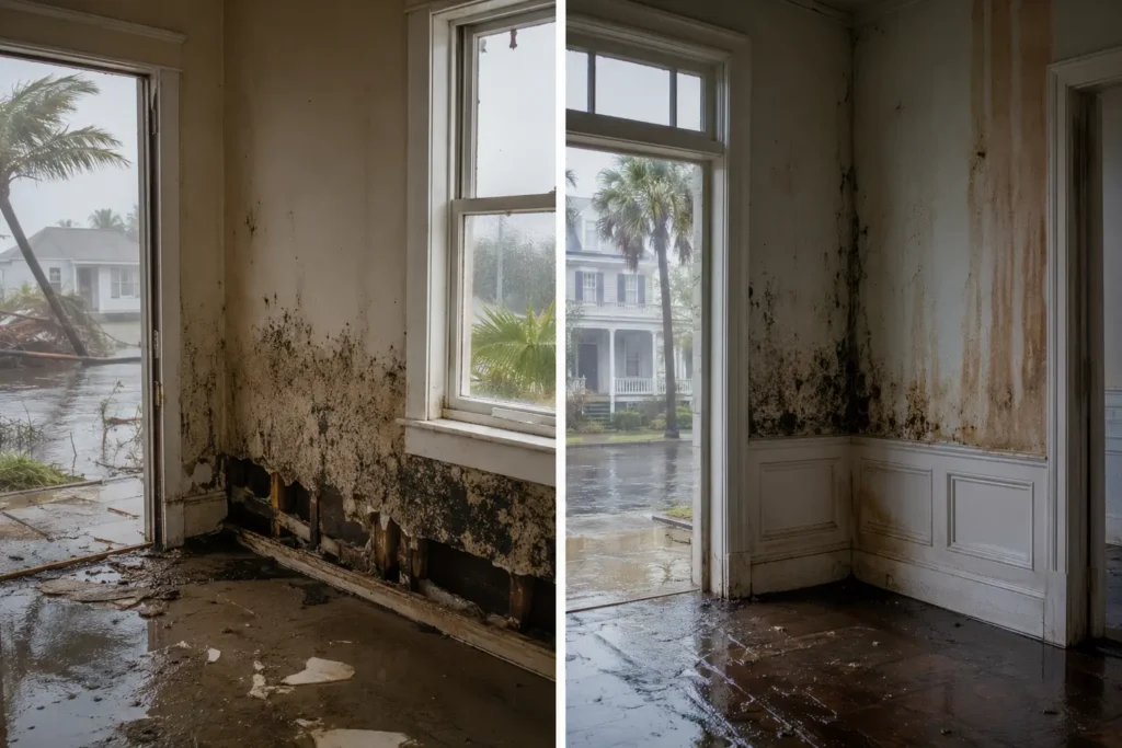 Mold after water damage Southeast coastal homes Tampa and Charleston